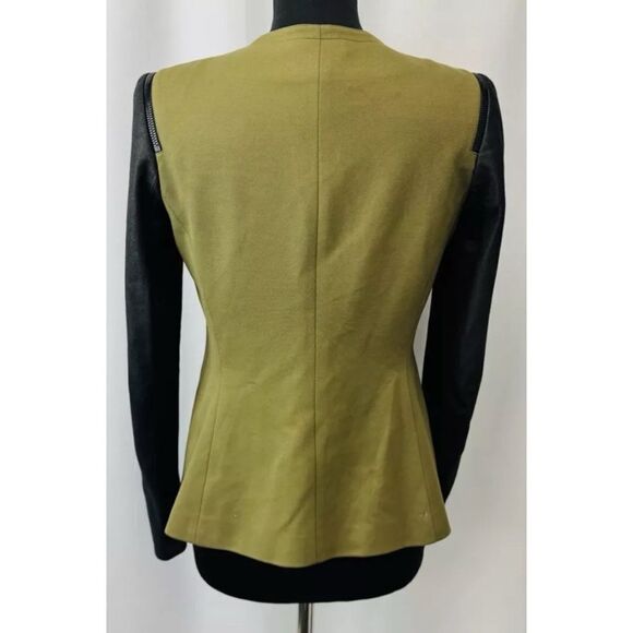 Theory Yaisa Pryor Leather Sleeve Blazer Size S / Excellent - Picture 6 of 8